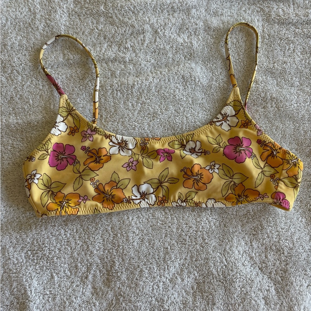 PacSun Eco Yellow Floral California Tank Bikini Top